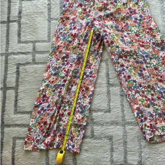 Collective Concepts multi colored Floral Sleeveless Smock waist jumpsuit NWT L - Picture 7 of 9